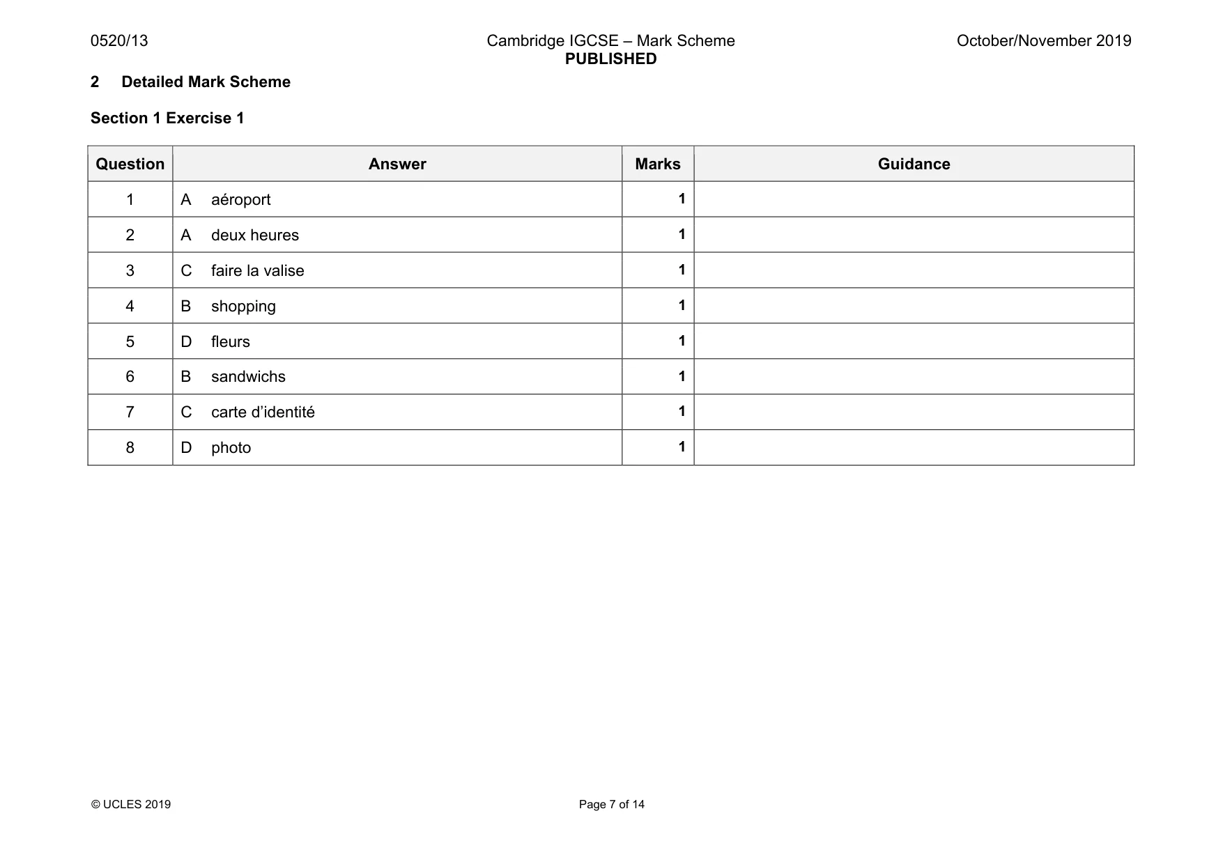 Mark scheme, page 7 of 14