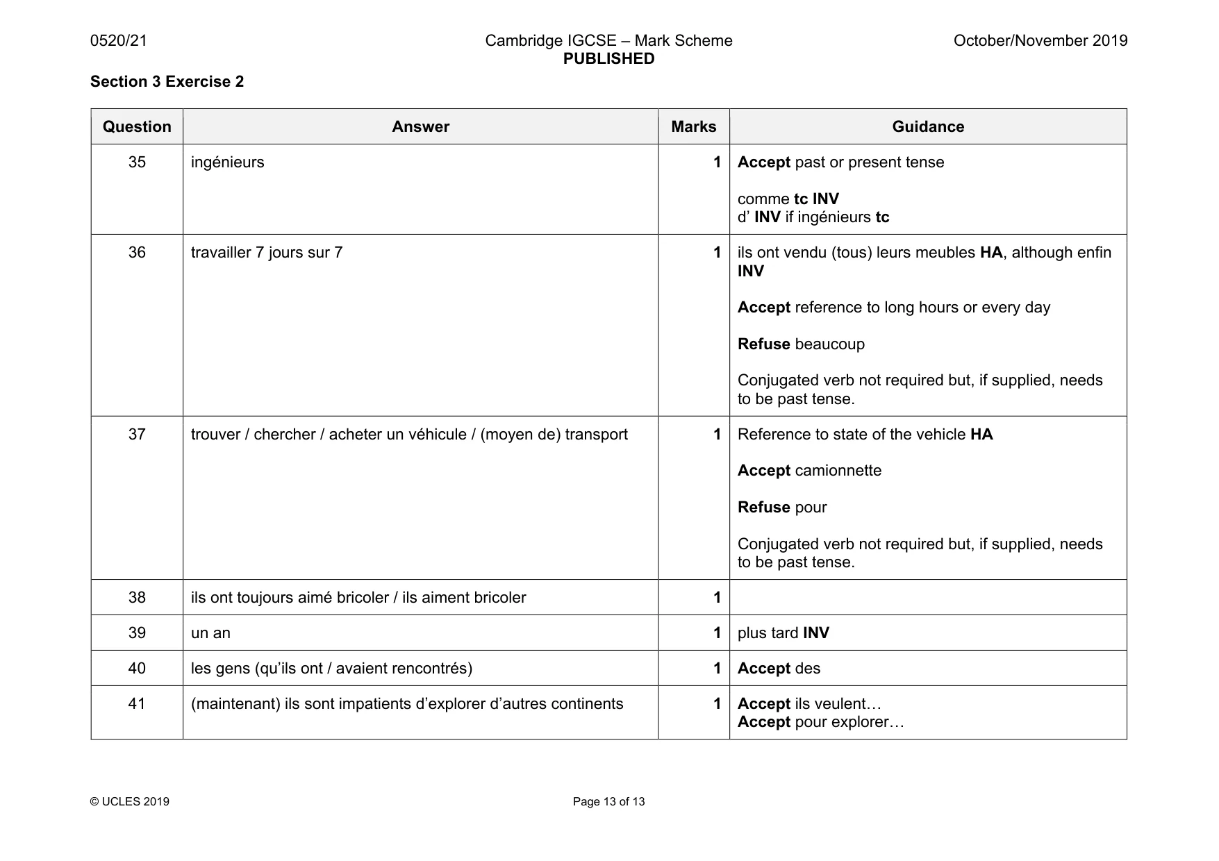Mark scheme, page 13 of 13