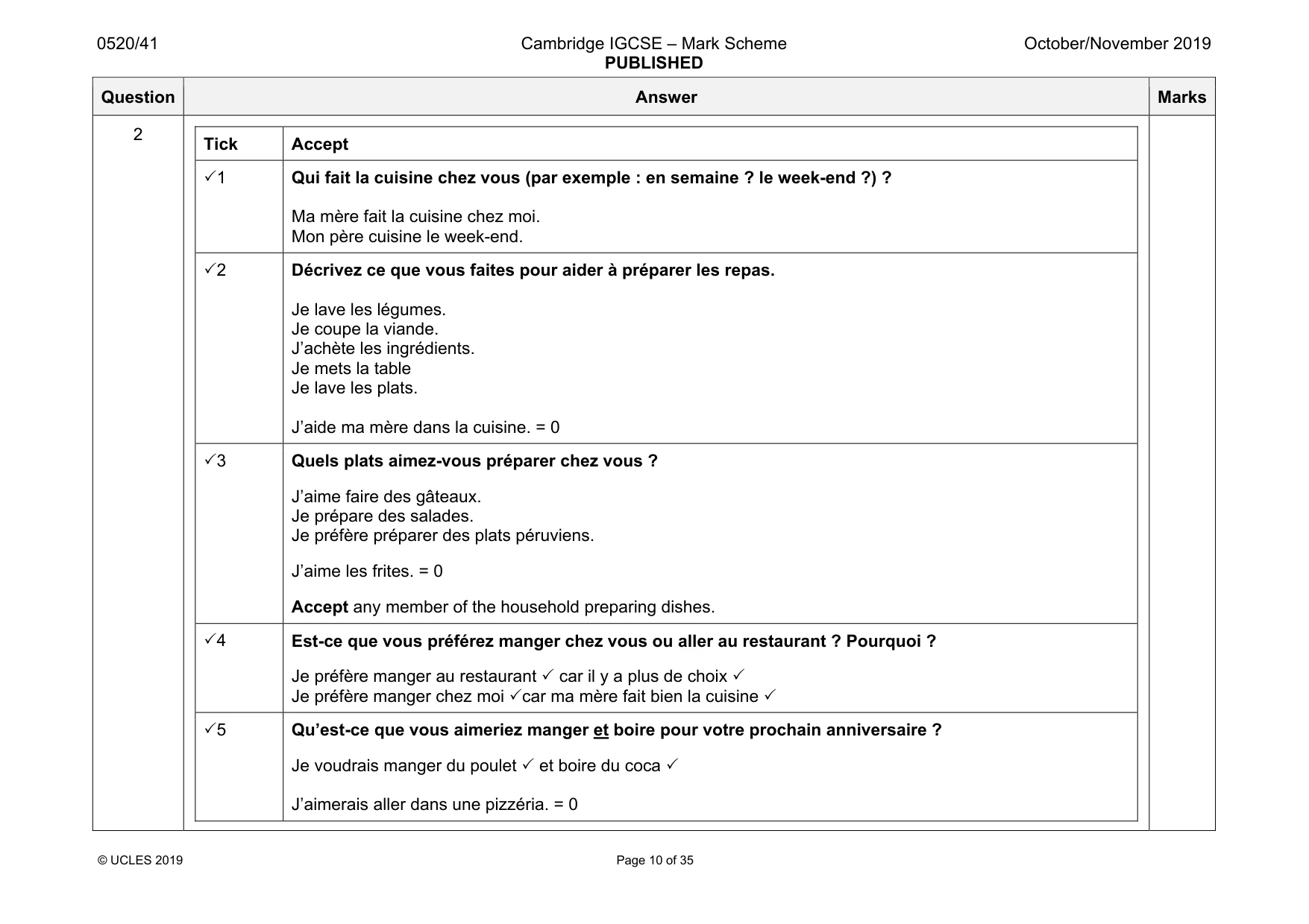 Mark scheme, page 10 of 35