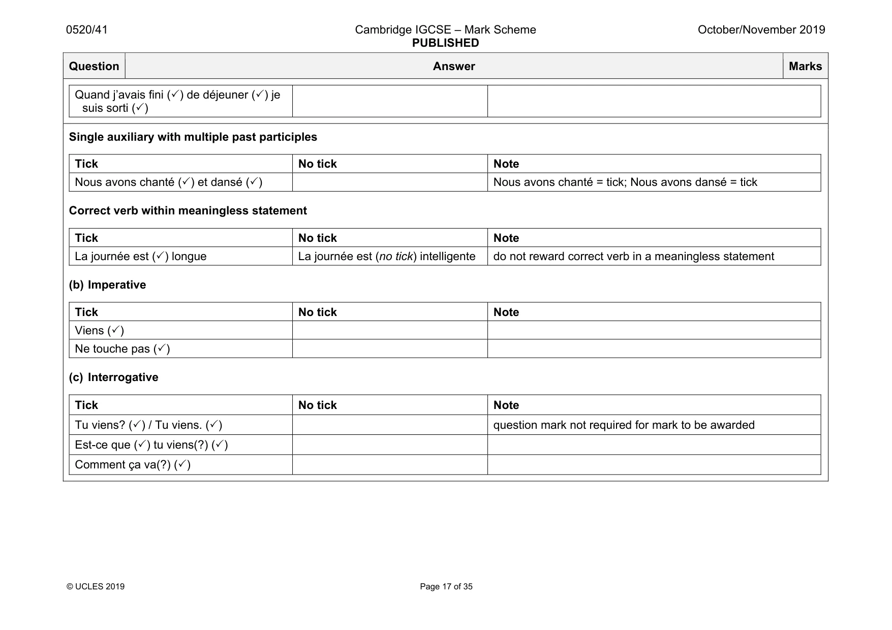 Mark scheme, page 17 of 35