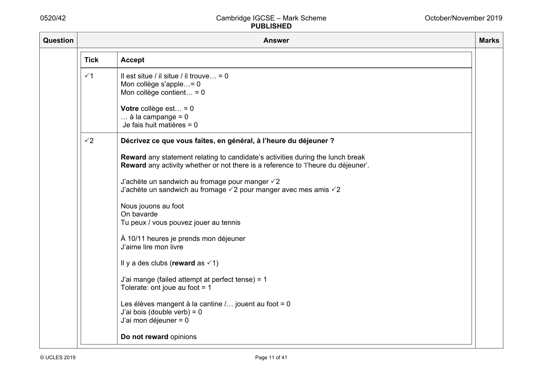 Mark scheme, page 11 of 41