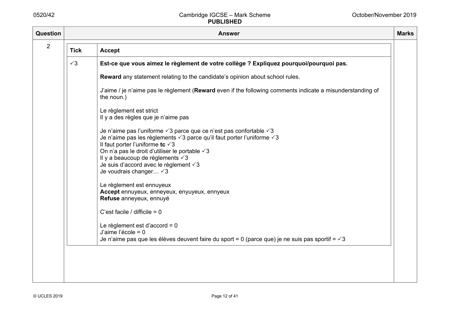 Mark scheme, page 12 of 41