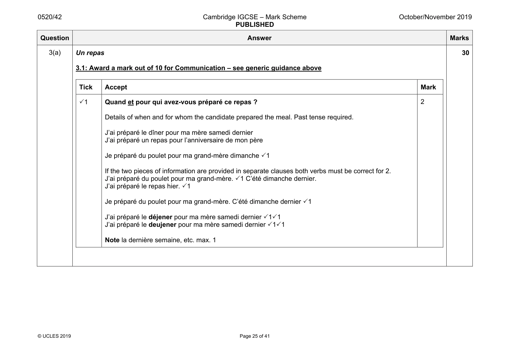 Mark scheme, page 25 of 41