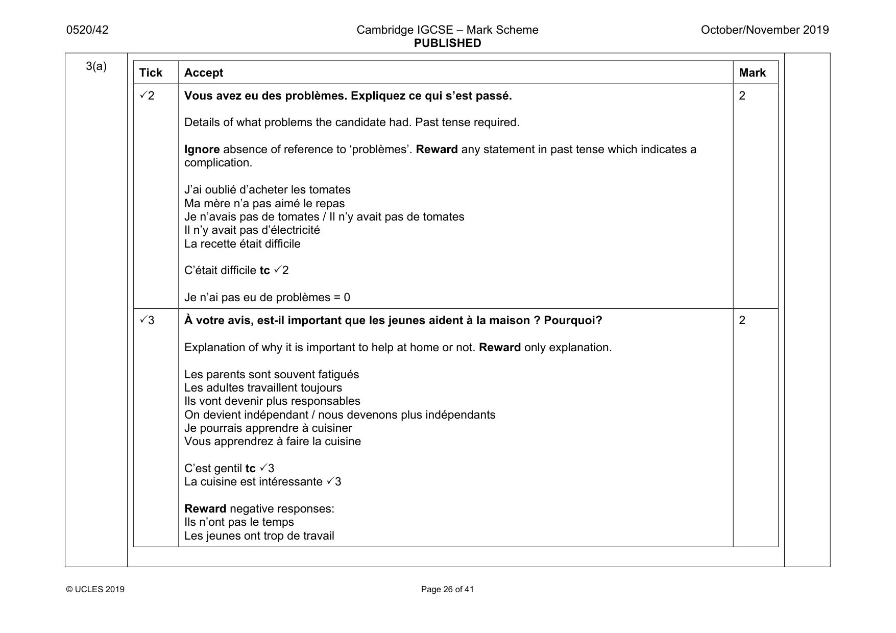 Mark scheme, page 26 of 41
