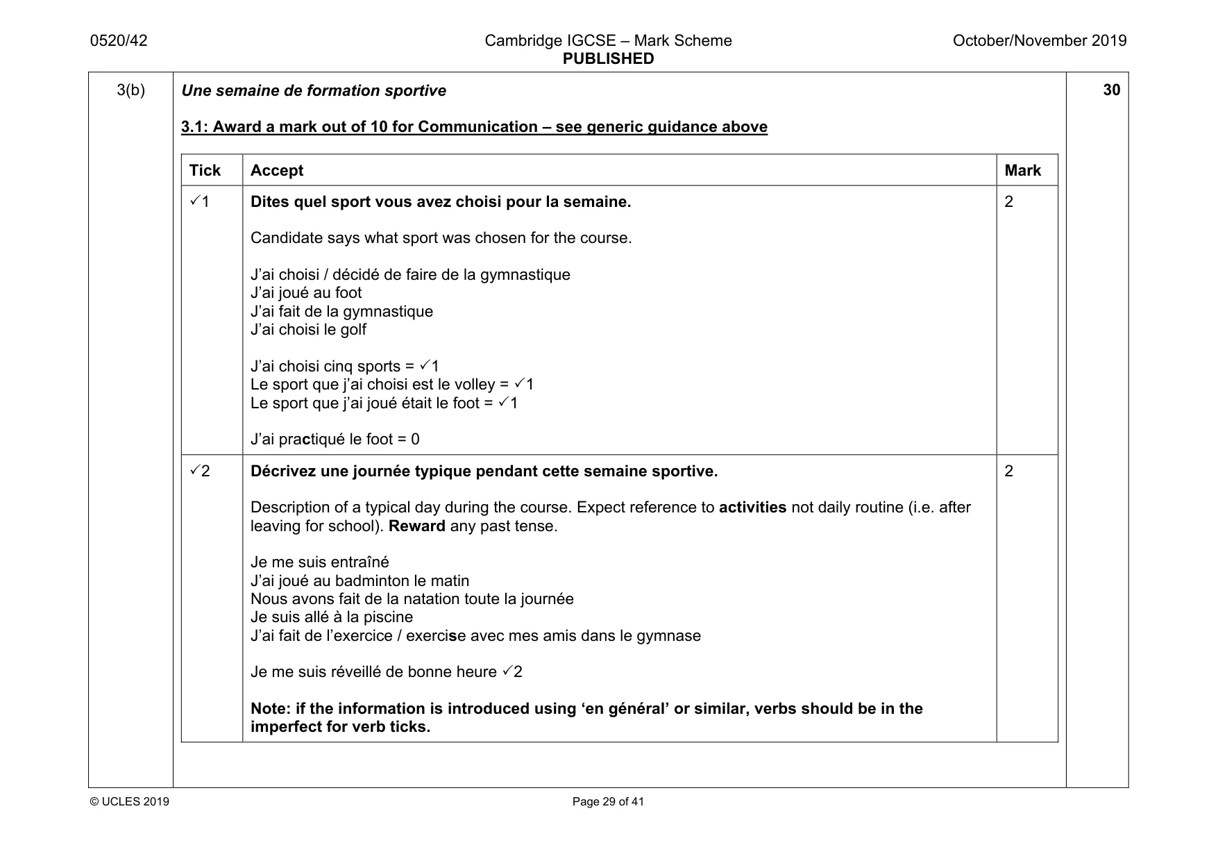Mark scheme, page 29 of 41