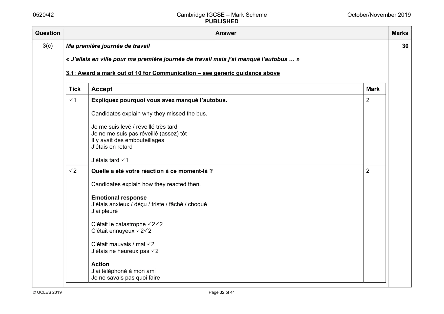 Mark scheme, page 32 of 41