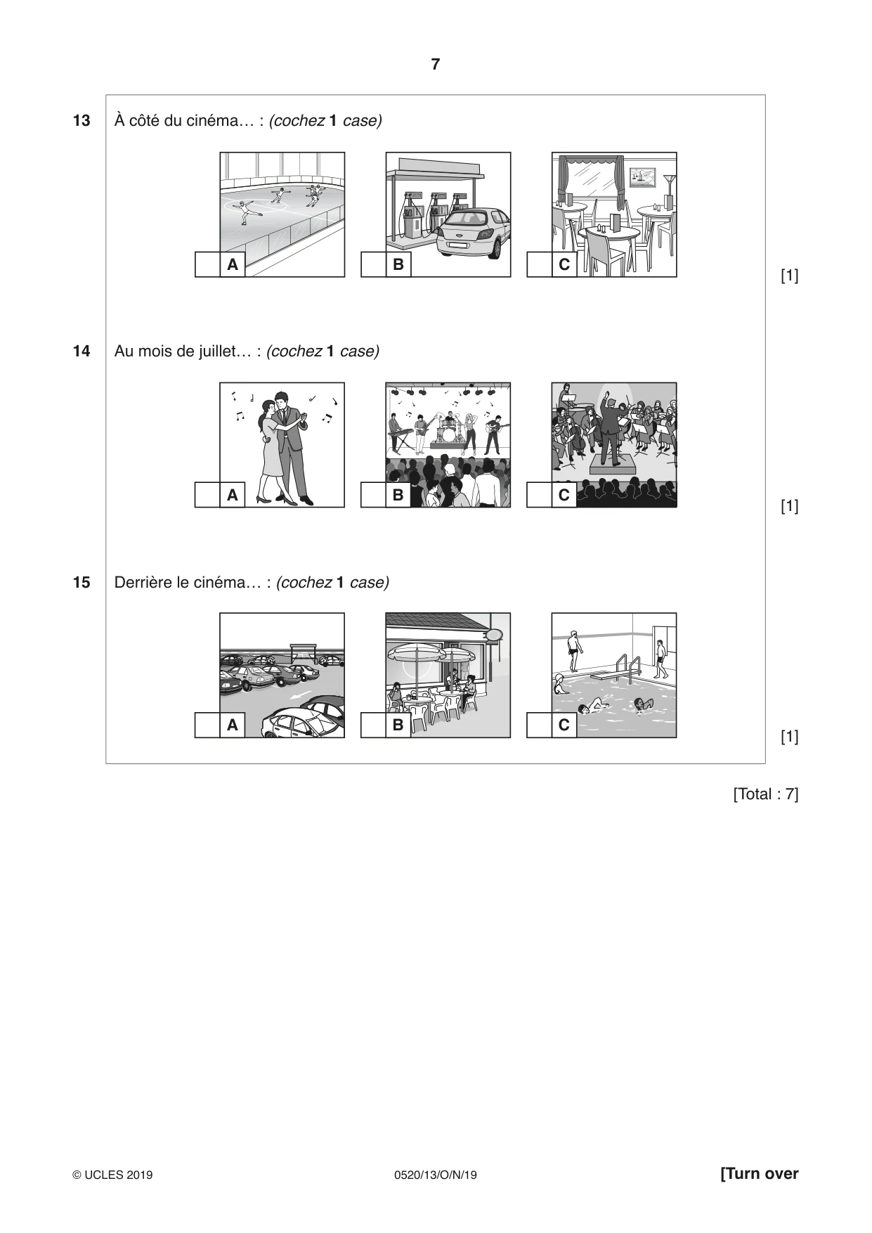 Cambridge IGCSE French - Foreign Language 0520 2019 Oct/Nov Paper 1 · Variant 3 question paper, page 7 of 12