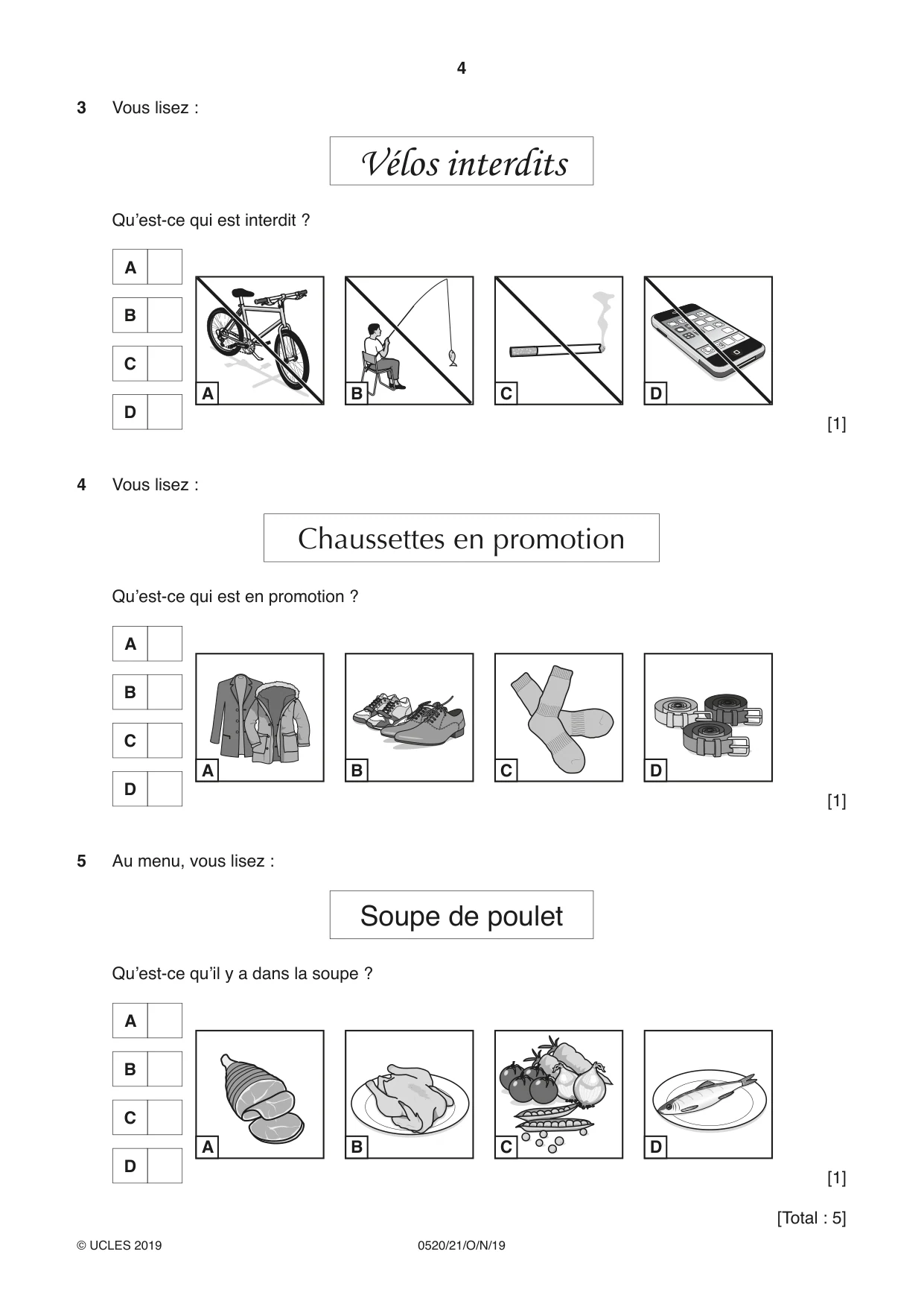 Cambridge IGCSE French - Foreign Language 0520 2019 Oct/Nov Paper 2 · Variant 1 question paper, page 4 of 16