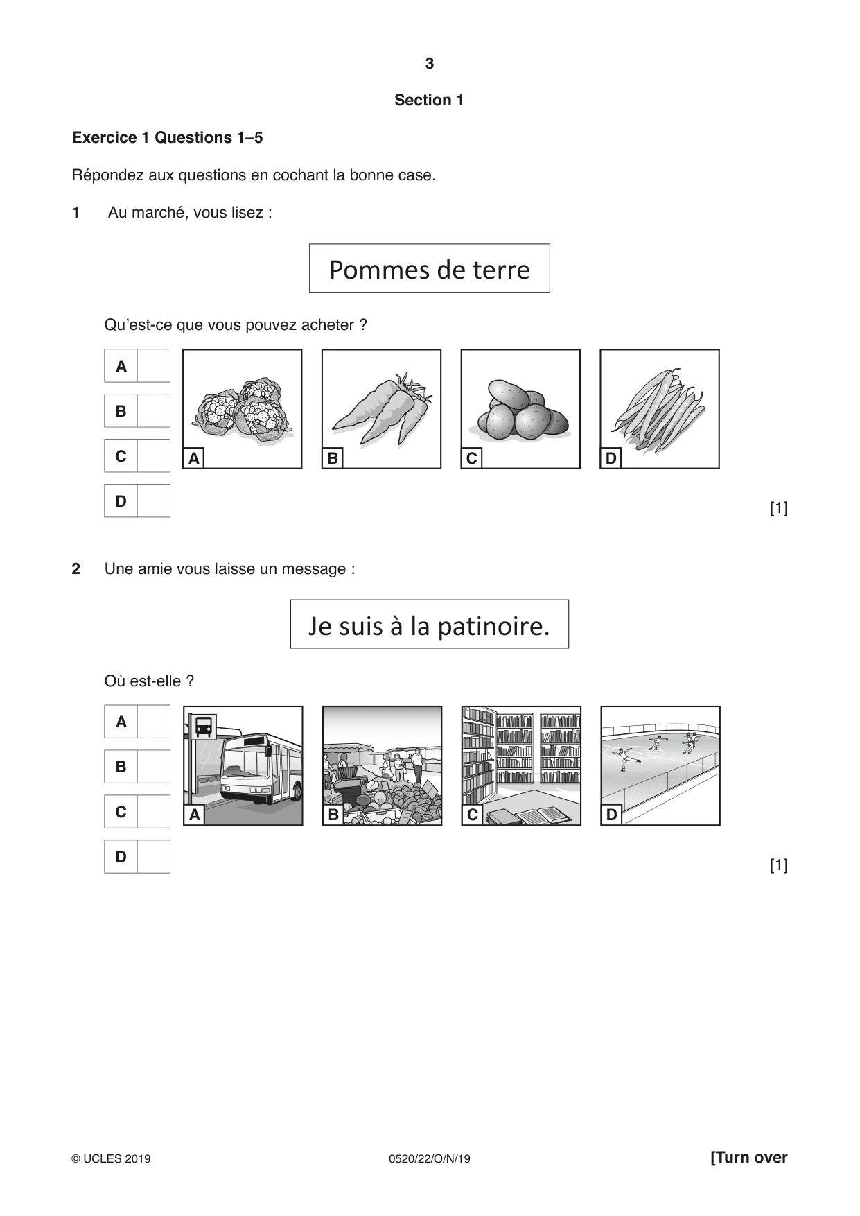 Cambridge IGCSE French - Foreign Language 0520 2019 Oct/Nov Paper 2 · Variant 2 question paper, page 3 of 16