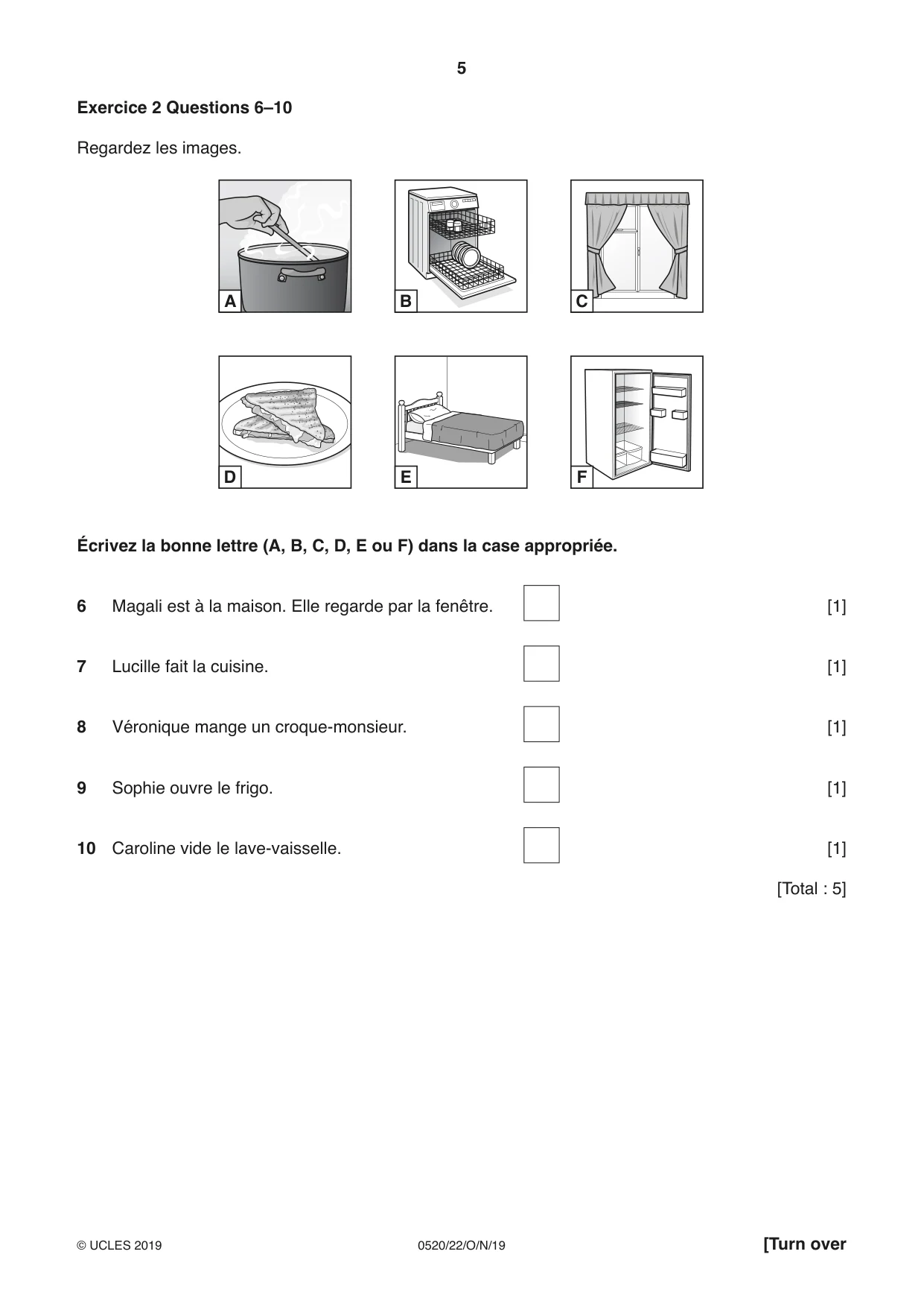 Cambridge IGCSE French - Foreign Language 0520 2019 Oct/Nov Paper 2 · Variant 2 question paper, page 5 of 16