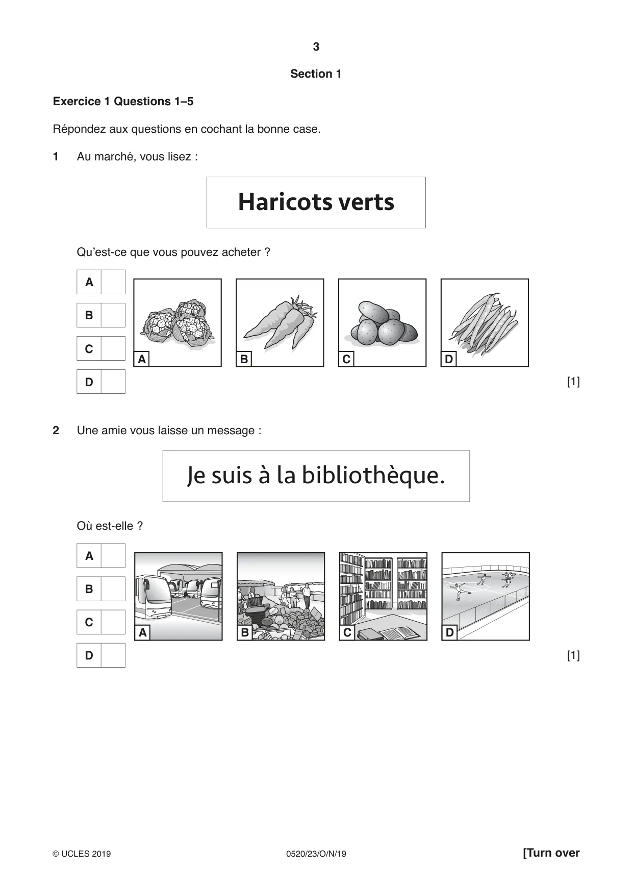 Cambridge IGCSE French - Foreign Language 0520 2019 Oct/Nov Paper 2 · Variant 3 question paper, page 3 of 16