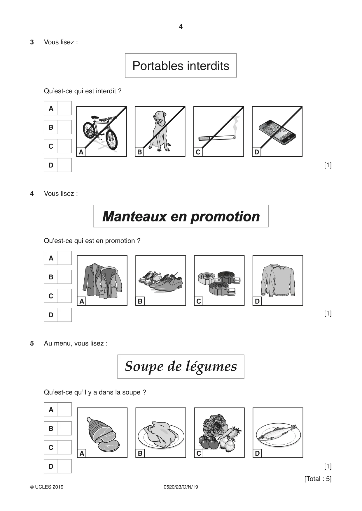 Cambridge IGCSE French - Foreign Language 0520 2019 Oct/Nov Paper 2 · Variant 3 question paper, page 4 of 16