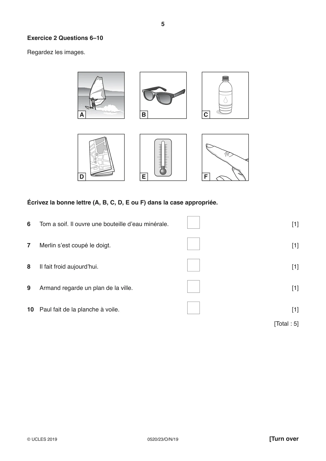 Cambridge IGCSE French - Foreign Language 0520 2019 Oct/Nov Paper 2 · Variant 3 question paper, page 5 of 16