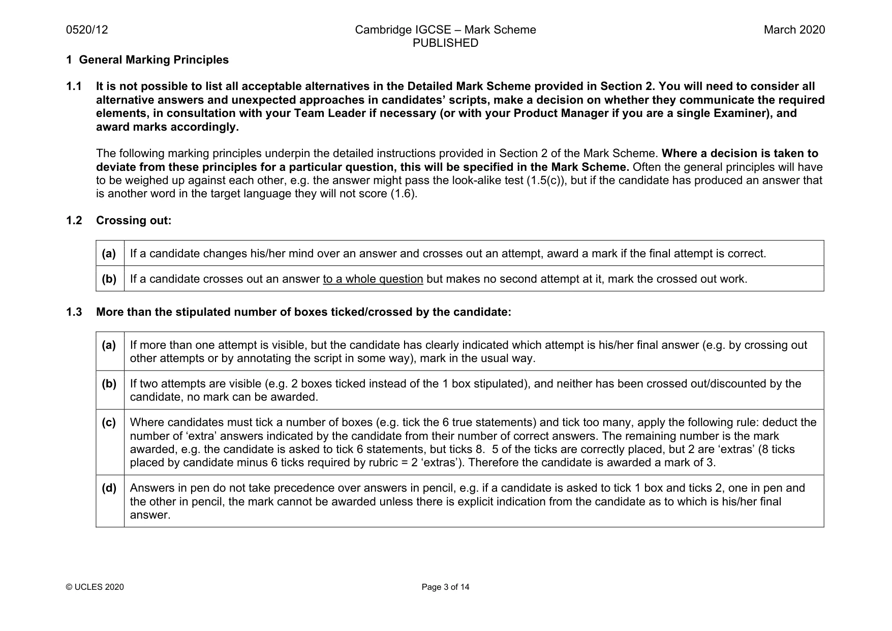 Mark scheme, page 3 of 14