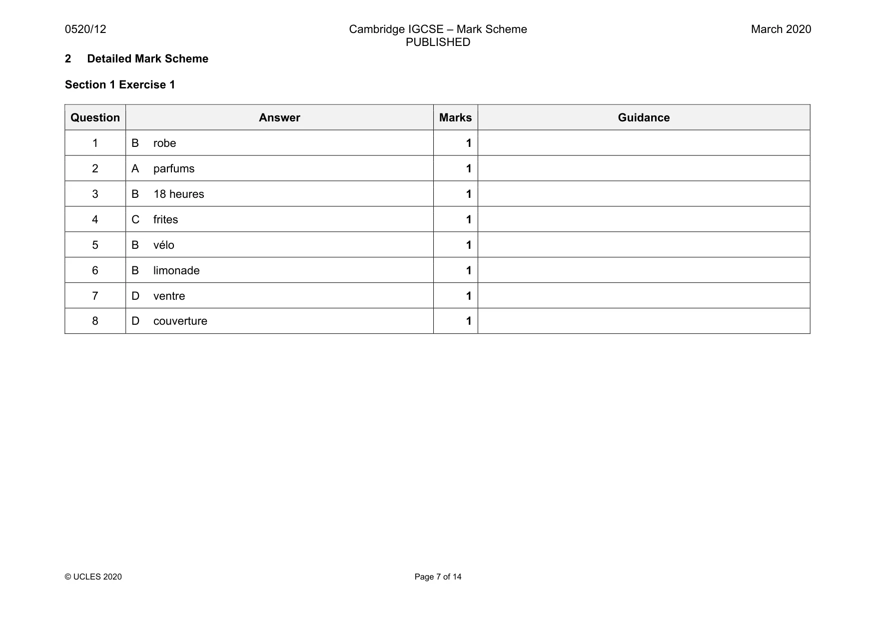 Mark scheme, page 7 of 14