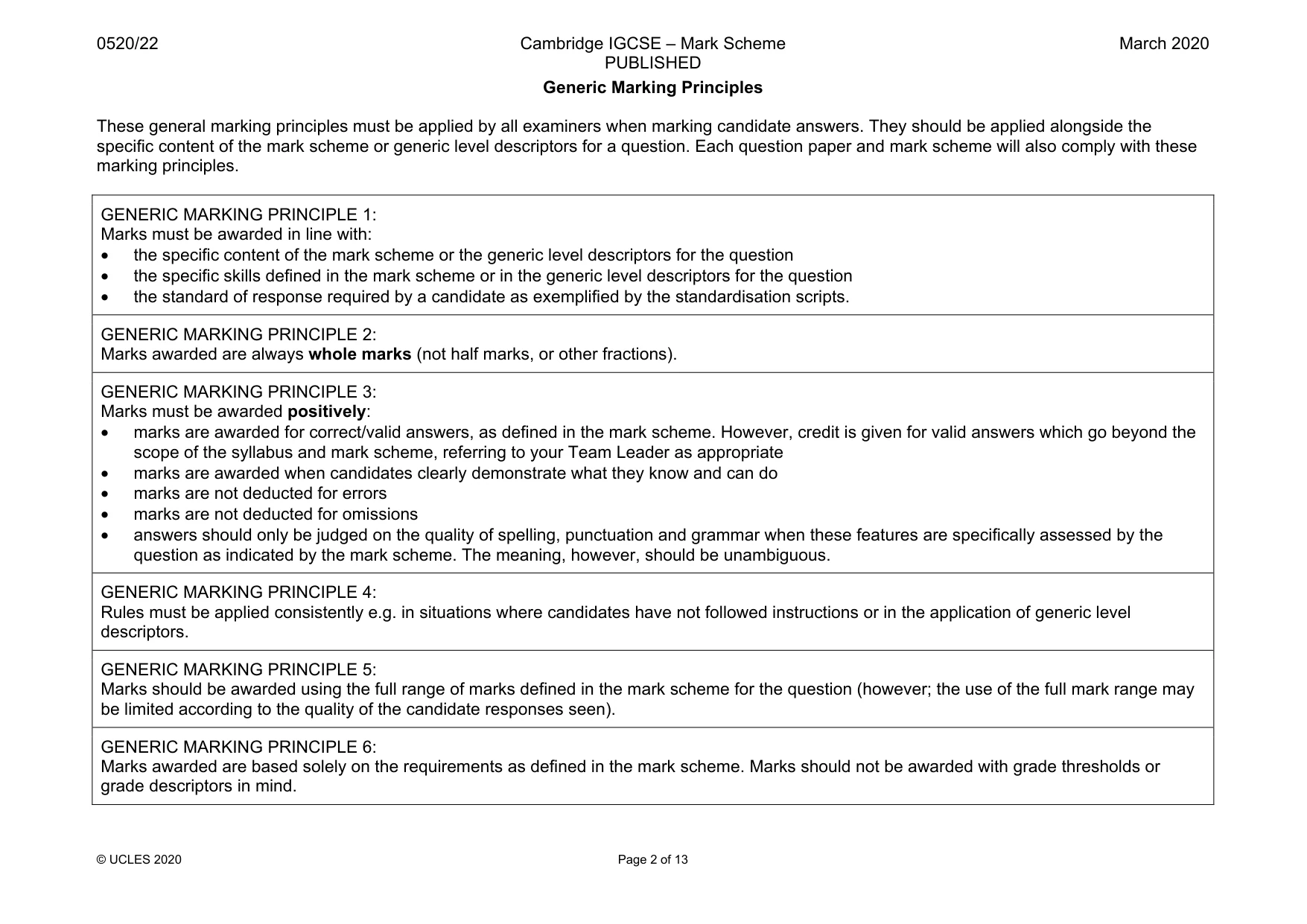 Mark scheme, page 2 of 13
