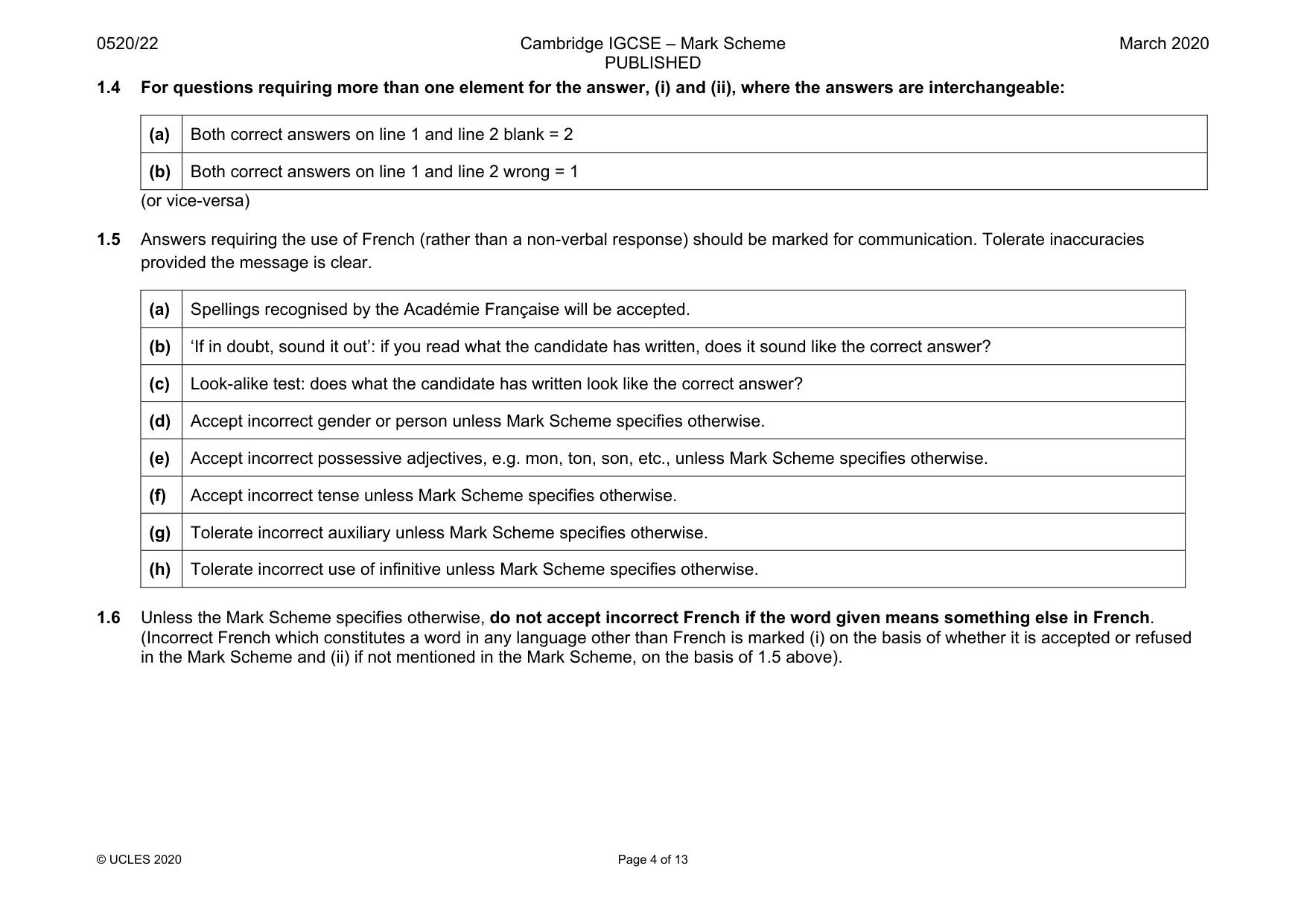 Mark scheme, page 4 of 13