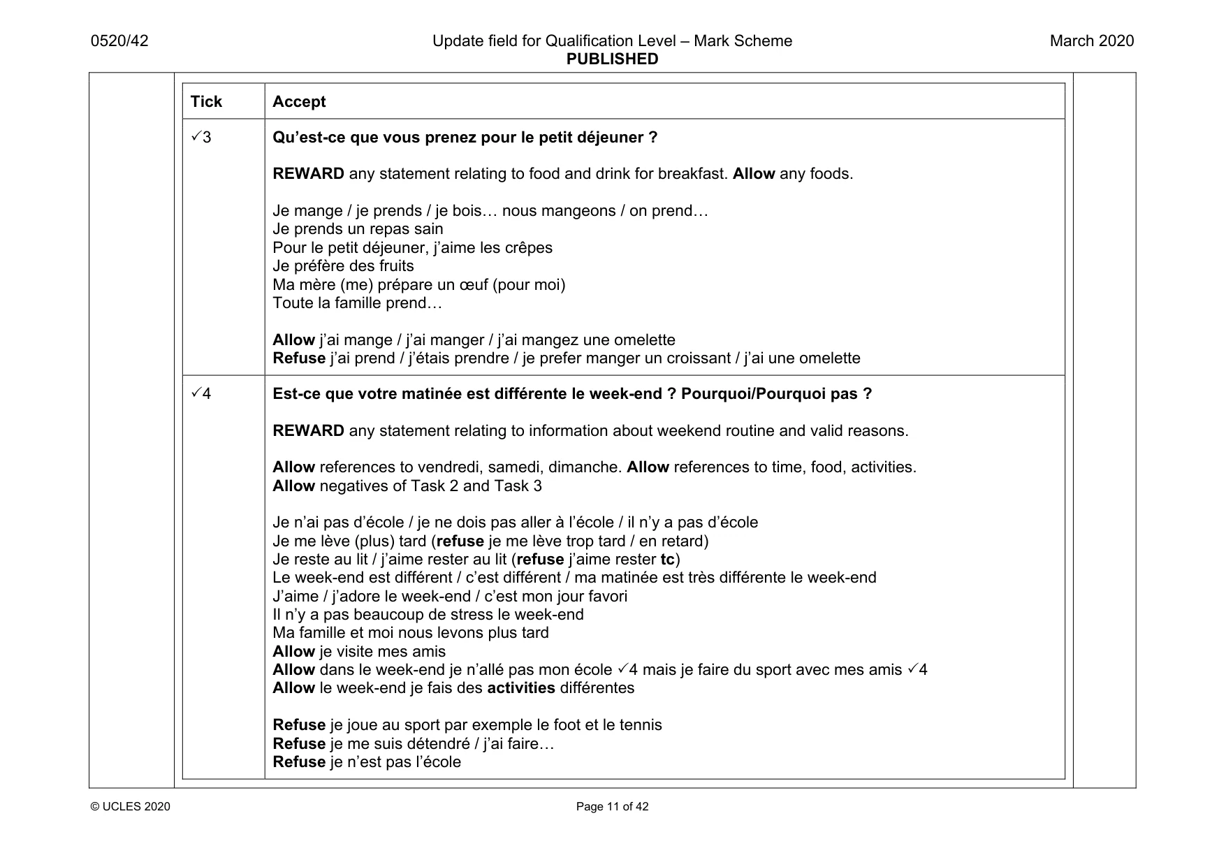 Mark scheme, page 11 of 42