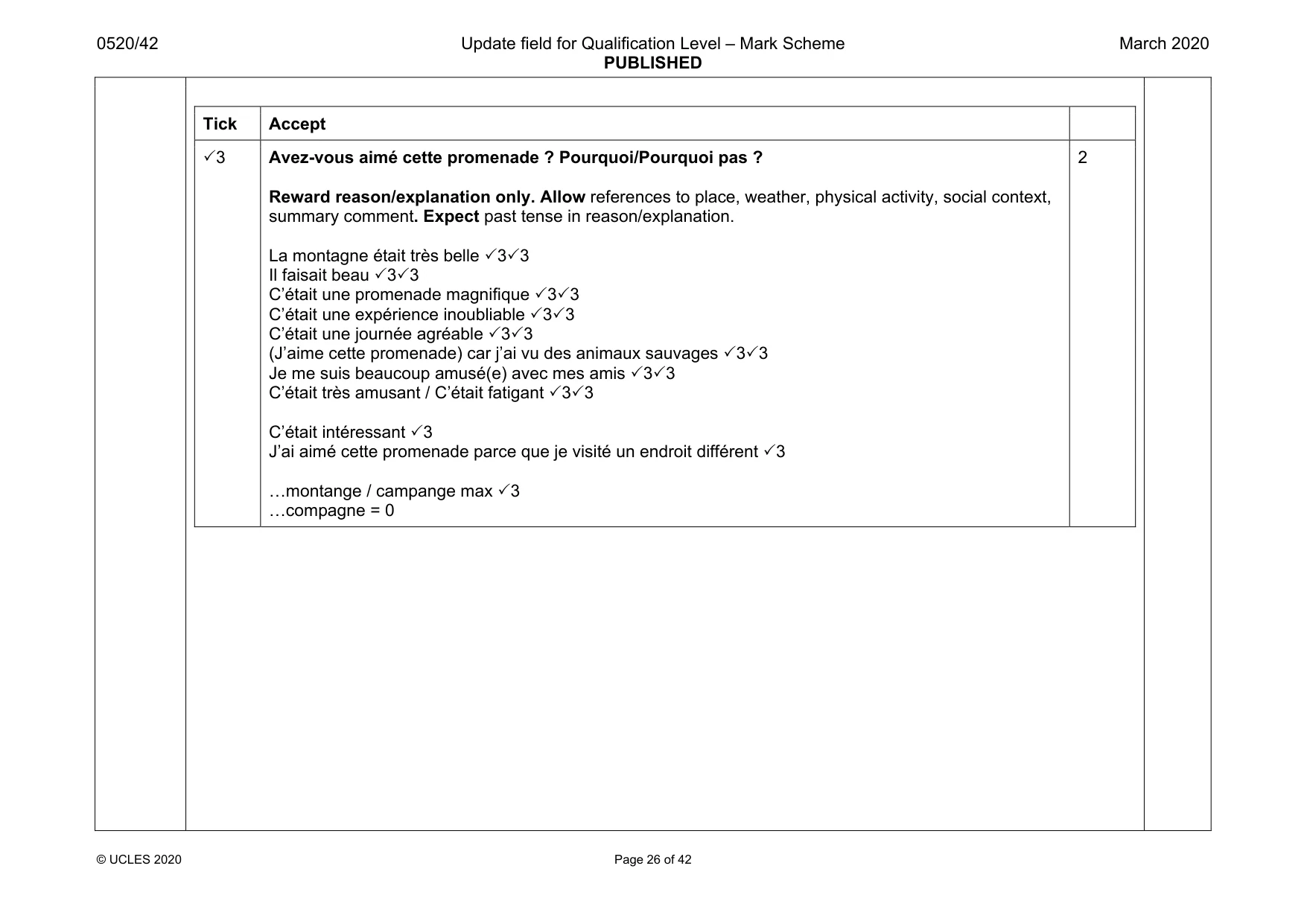 Mark scheme, page 26 of 42
