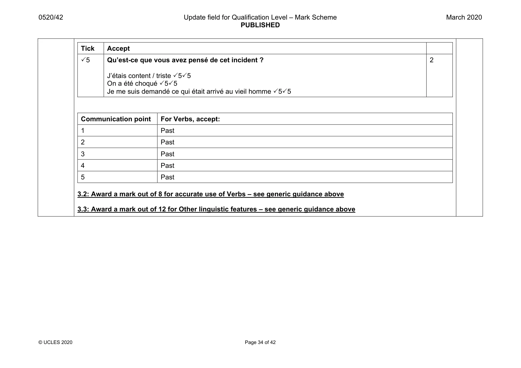 Mark scheme, page 34 of 42