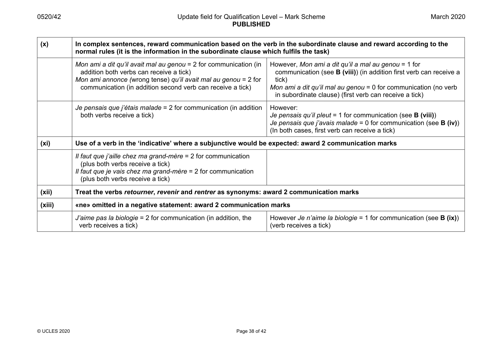 Mark scheme, page 38 of 42
