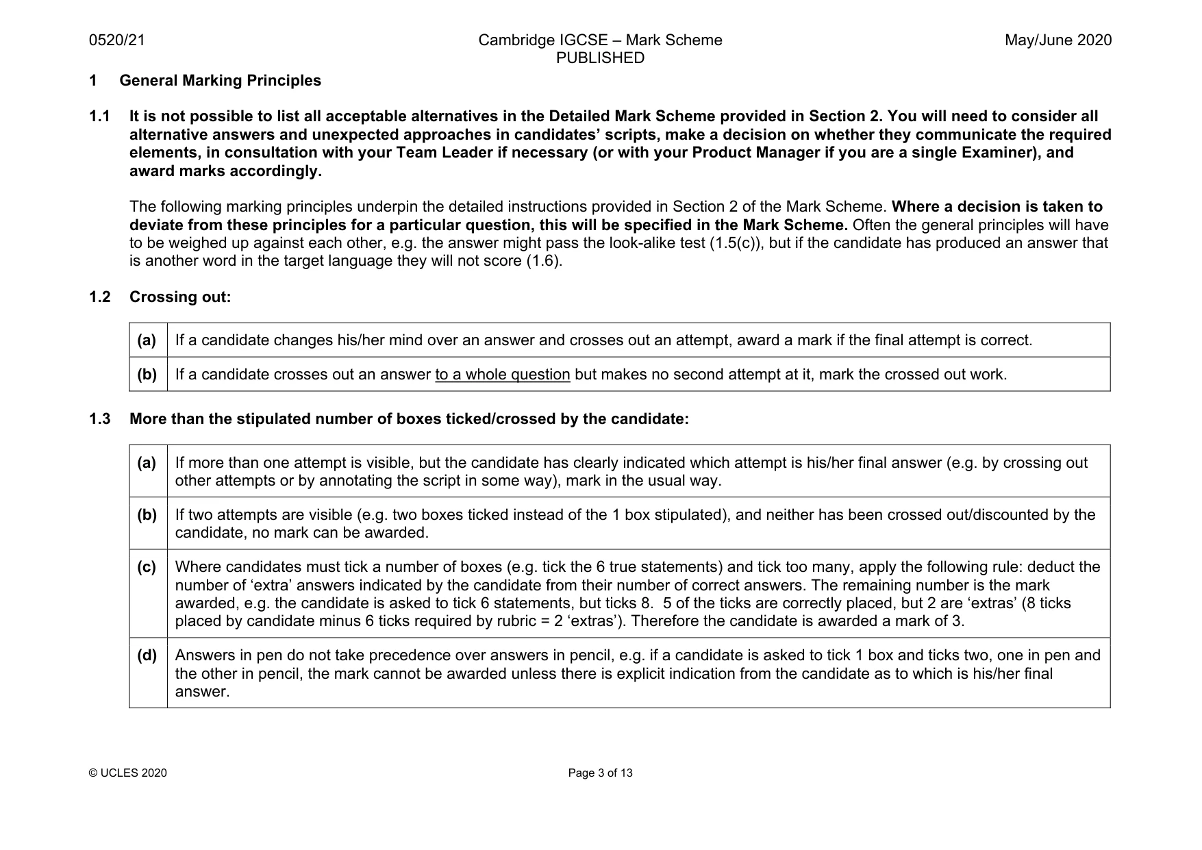 Mark scheme, page 3 of 13