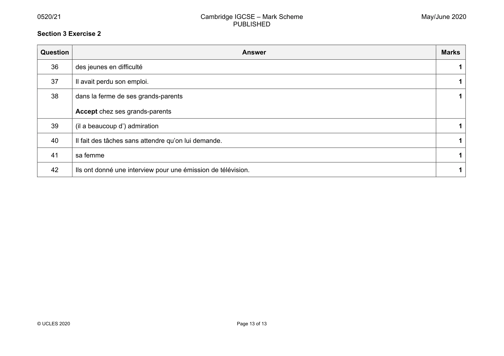 Mark scheme, page 13 of 13
