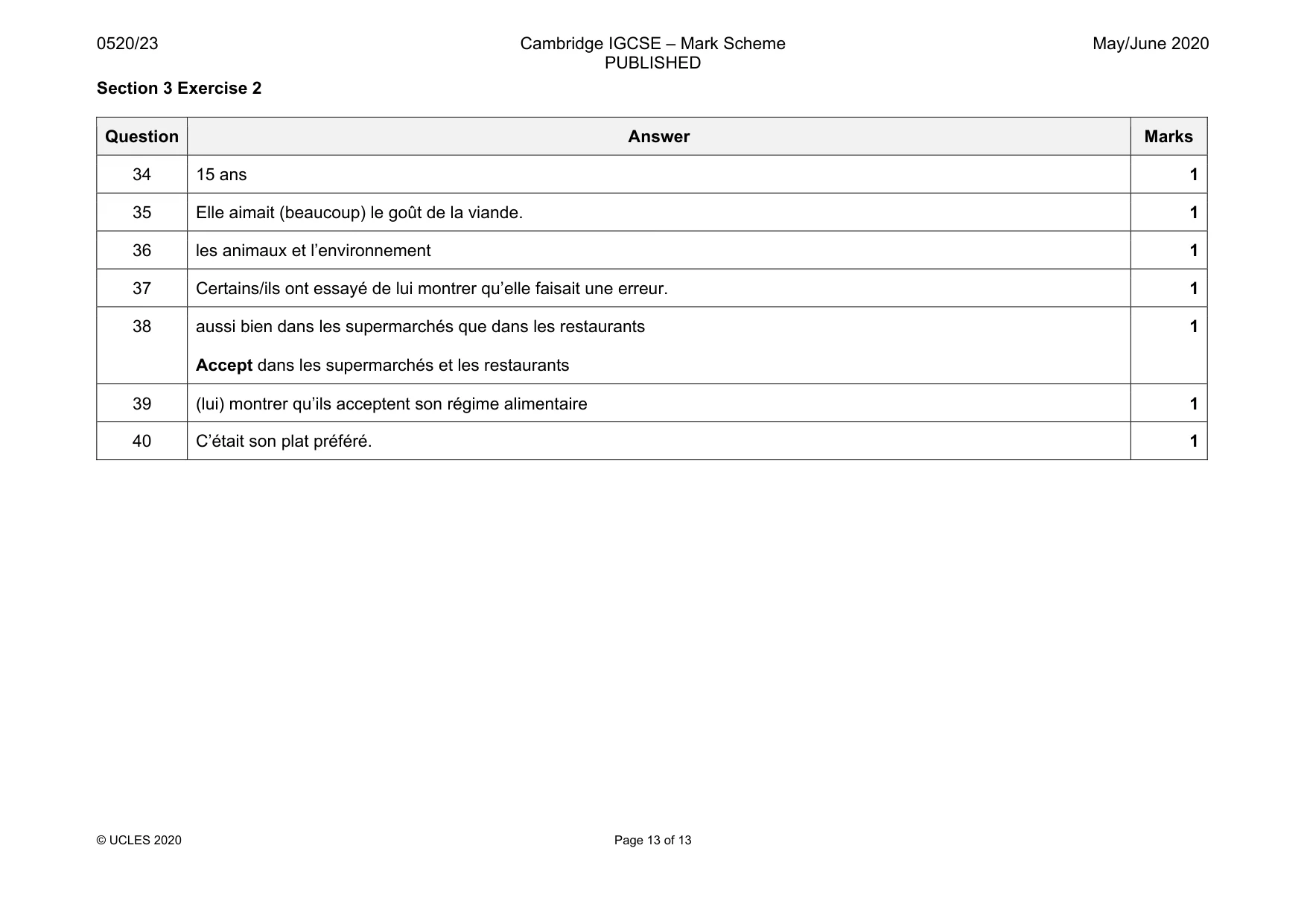 Mark scheme, page 13 of 13