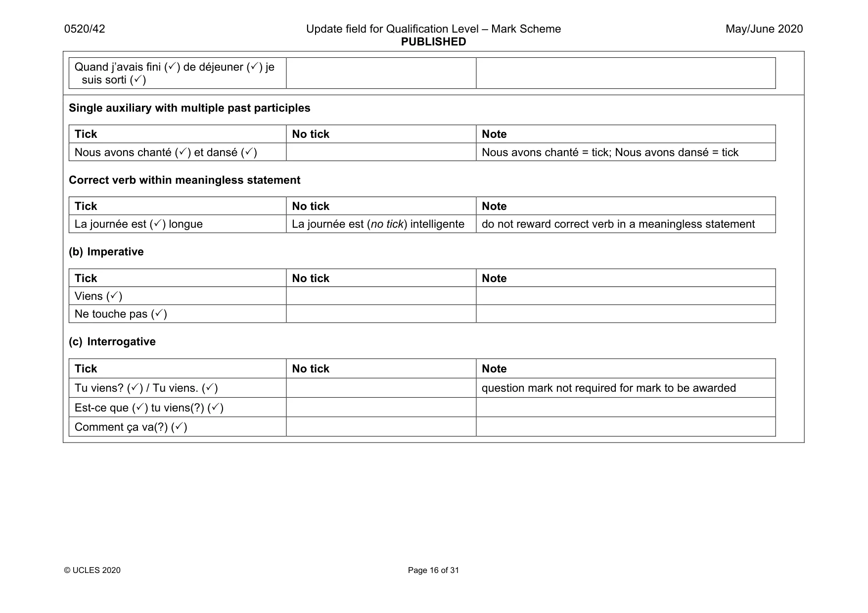 Mark scheme, page 16 of 31