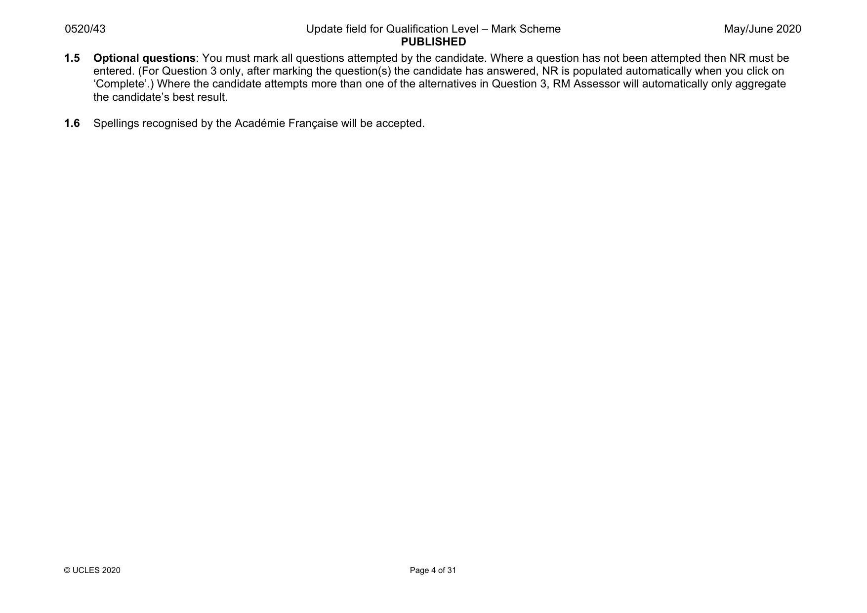 Mark scheme, page 4 of 31