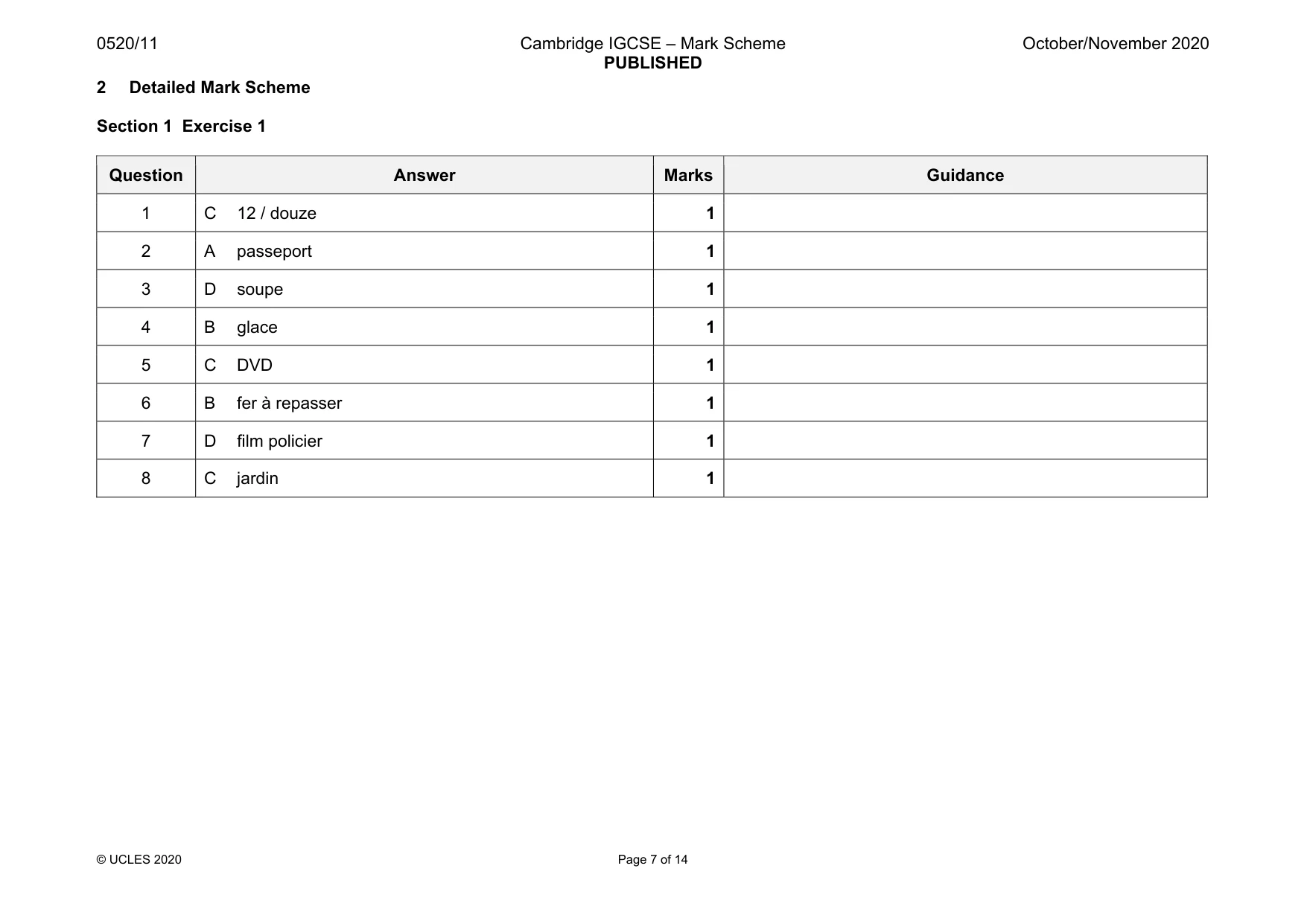 Mark scheme, page 7 of 14