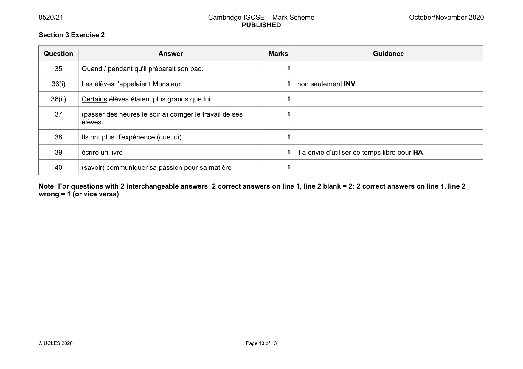 Mark scheme, page 13 of 13