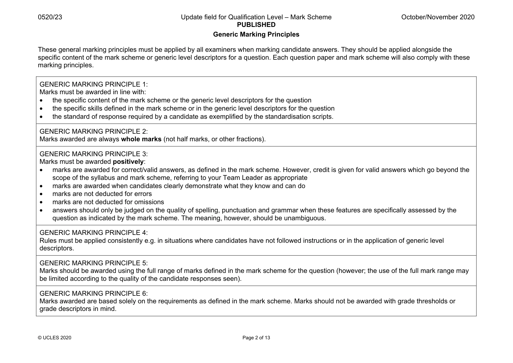 Mark scheme, page 2 of 13