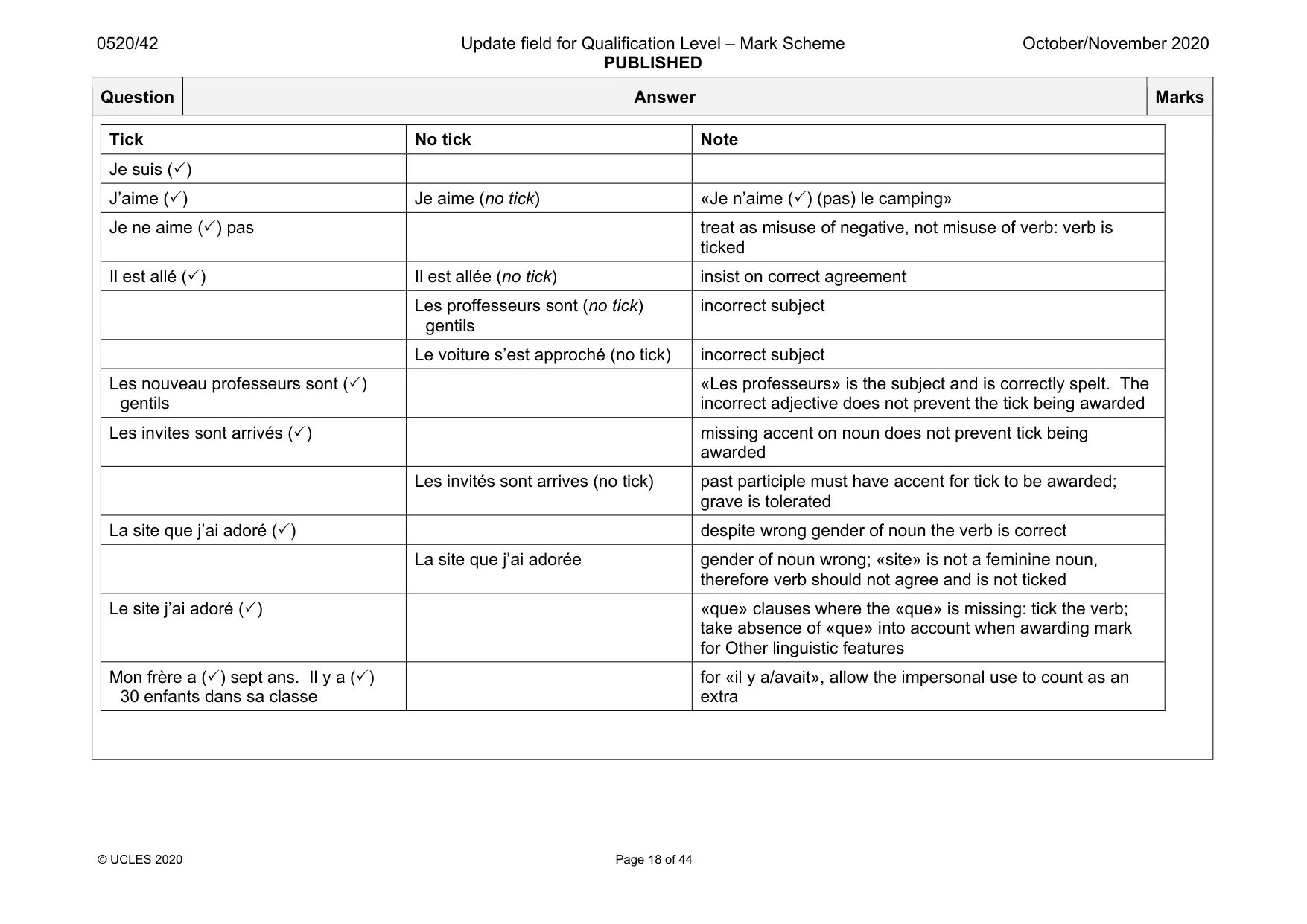 Mark scheme, page 18 of 44