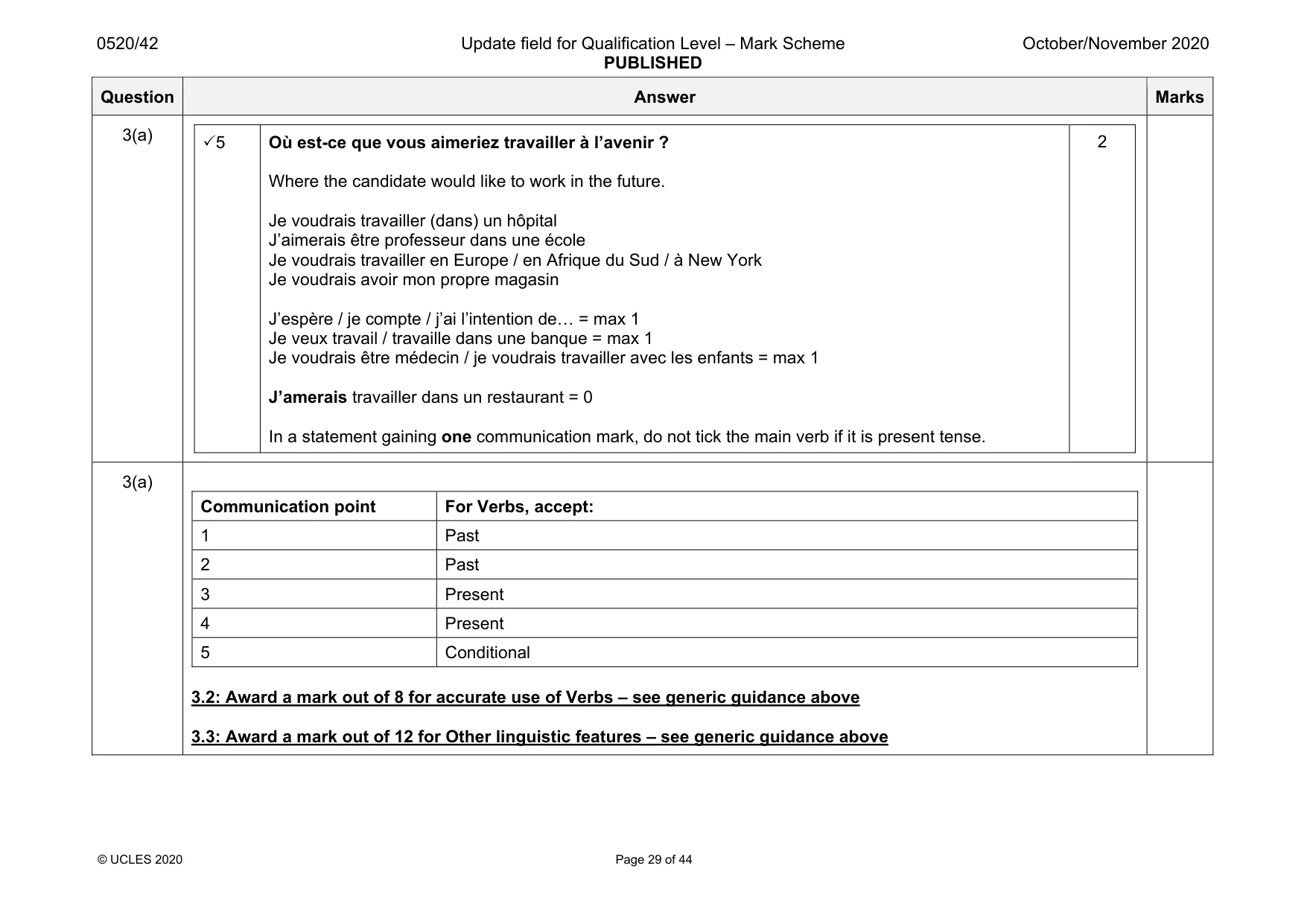 Mark scheme, page 29 of 44