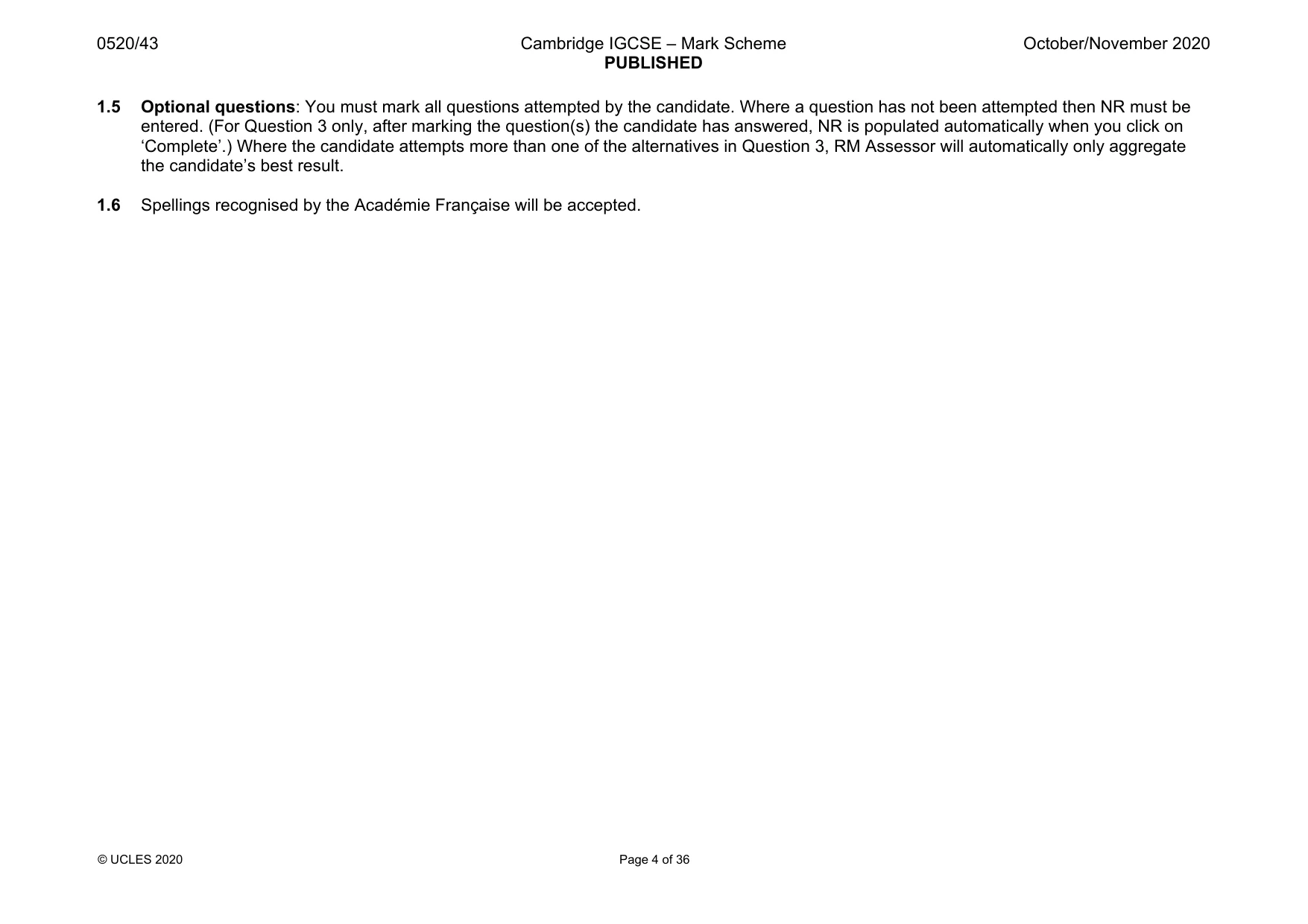 Mark scheme, page 4 of 36