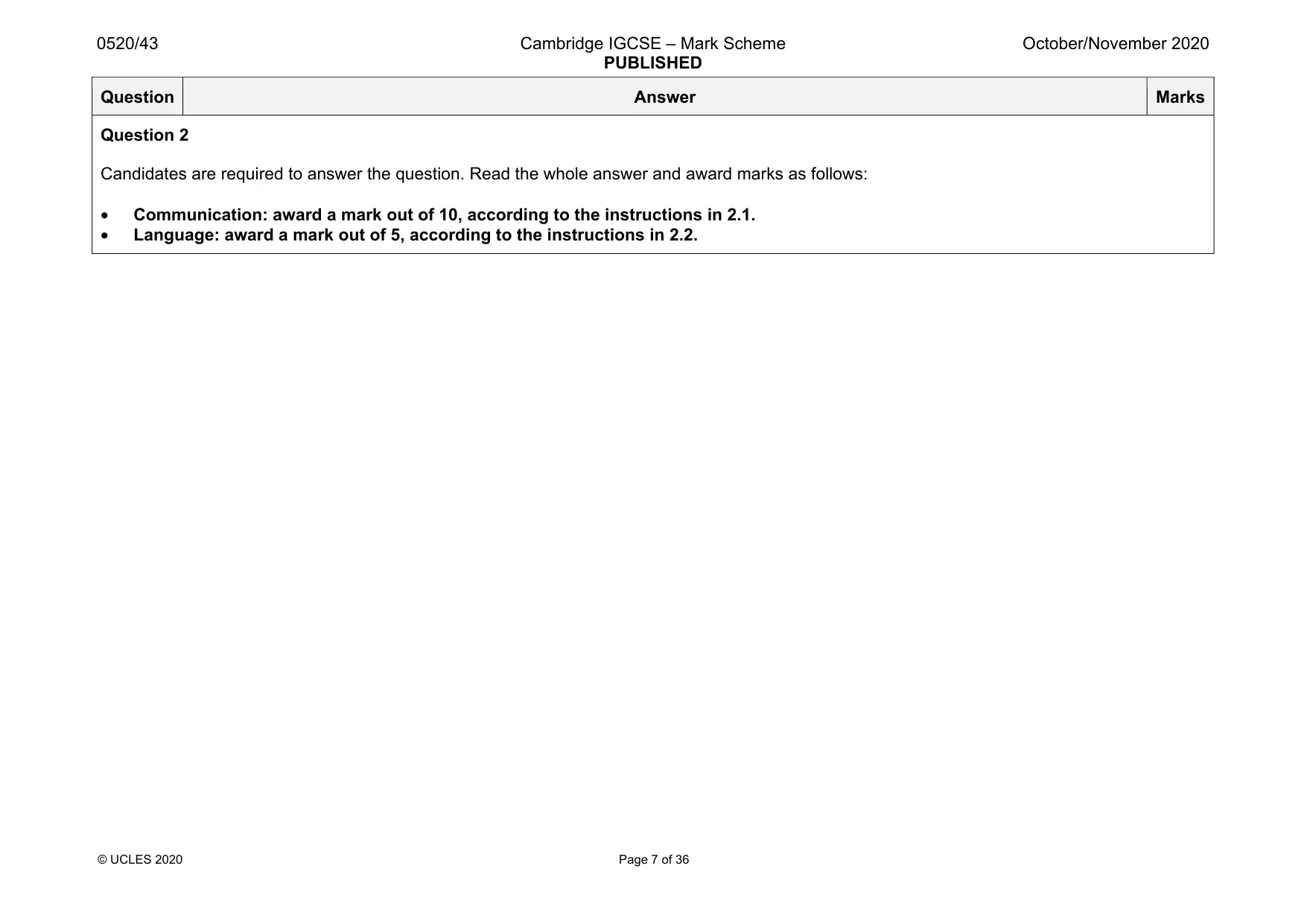 Mark scheme, page 7 of 36