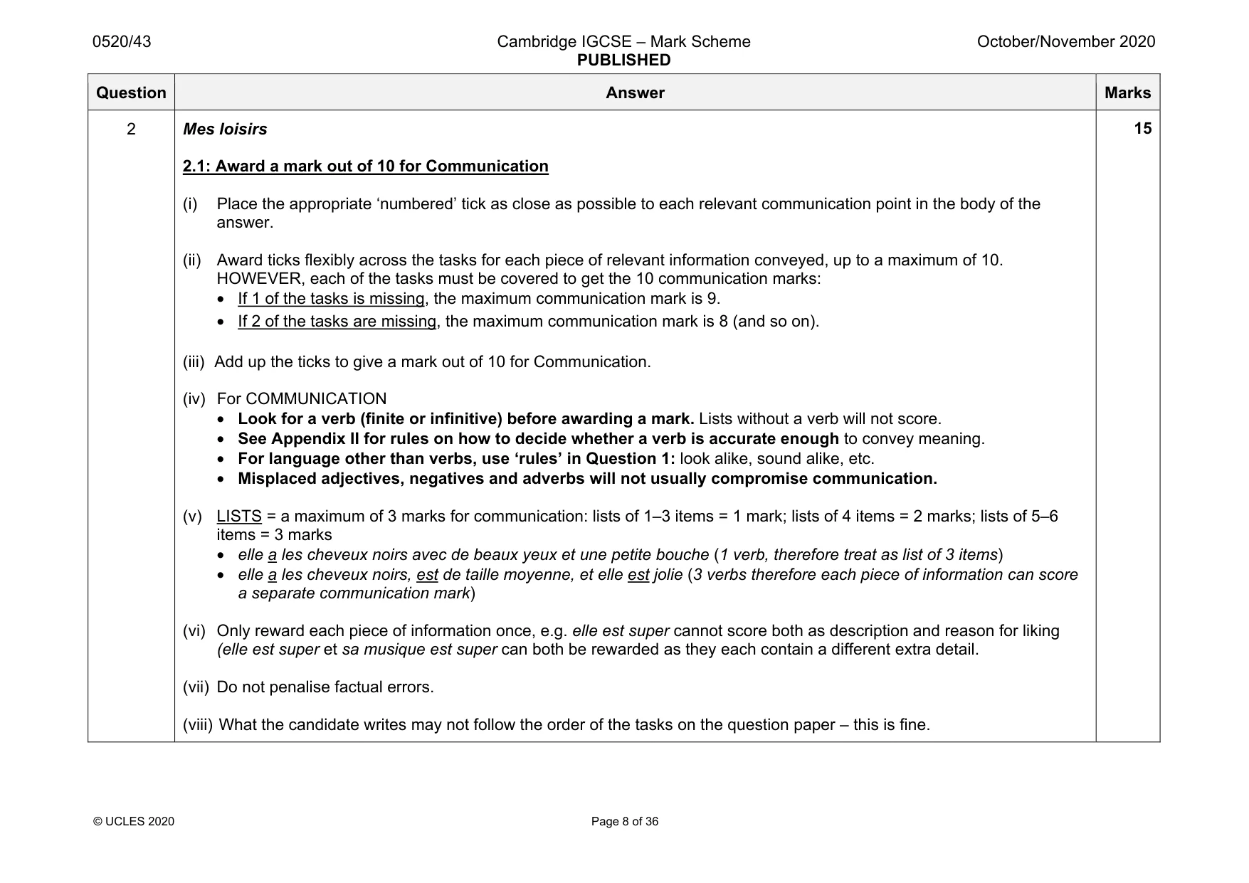 Mark scheme, page 8 of 36