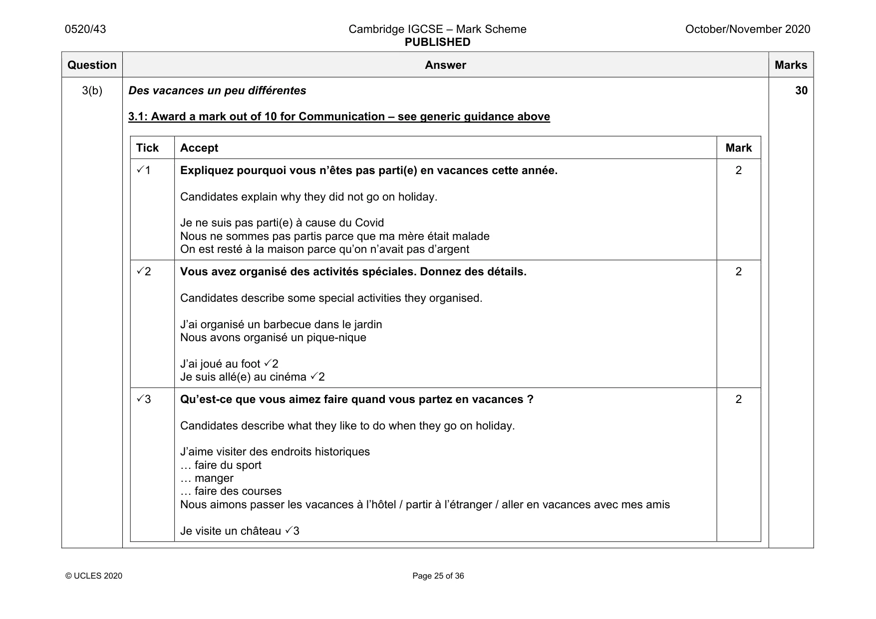Mark scheme, page 25 of 36