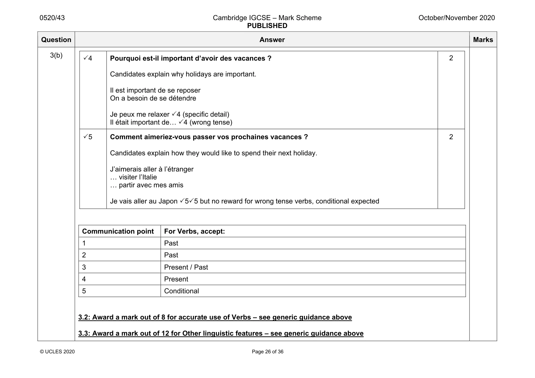 Mark scheme, page 26 of 36