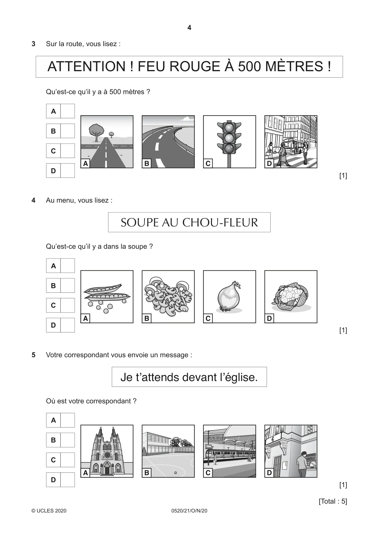 Cambridge IGCSE French - Foreign Language 0520 2020 Oct/Nov Paper 2 · Variant 1 question paper, page 4 of 16