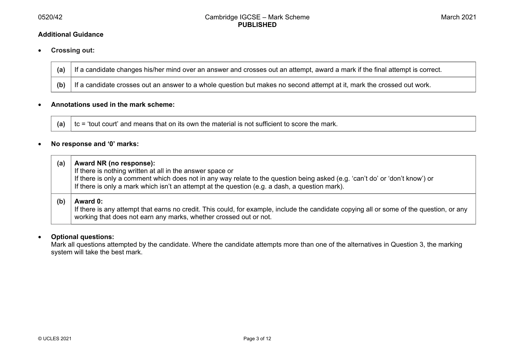 Mark scheme, page 3 of 12