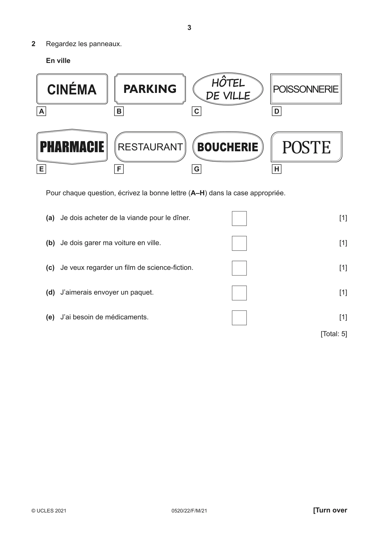 Cambridge IGCSE French - Foreign Language 0520 2021 Feb/March Paper 2 · Variant 2 question paper, page 3 of 12