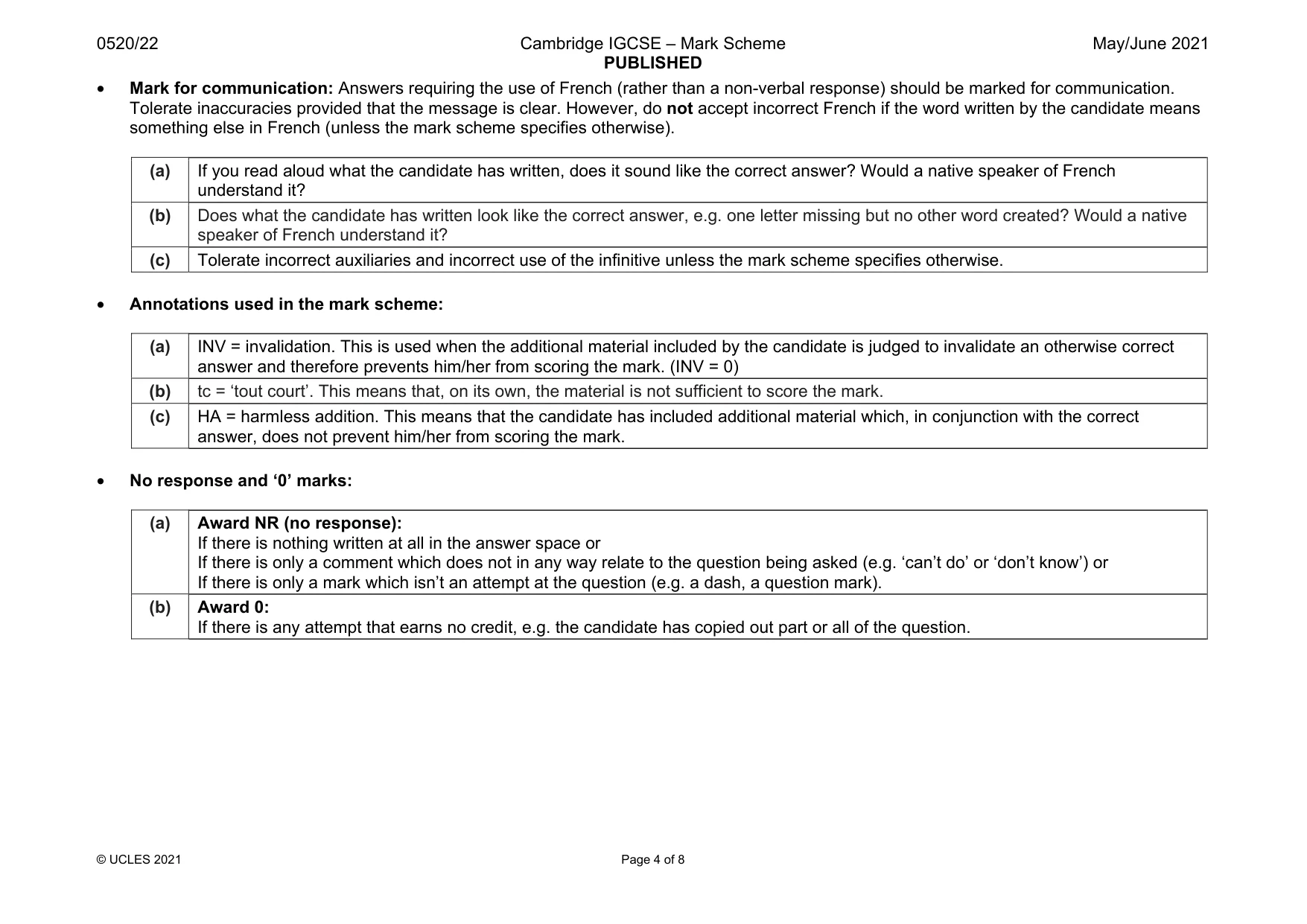 Mark scheme, page 4 of 8