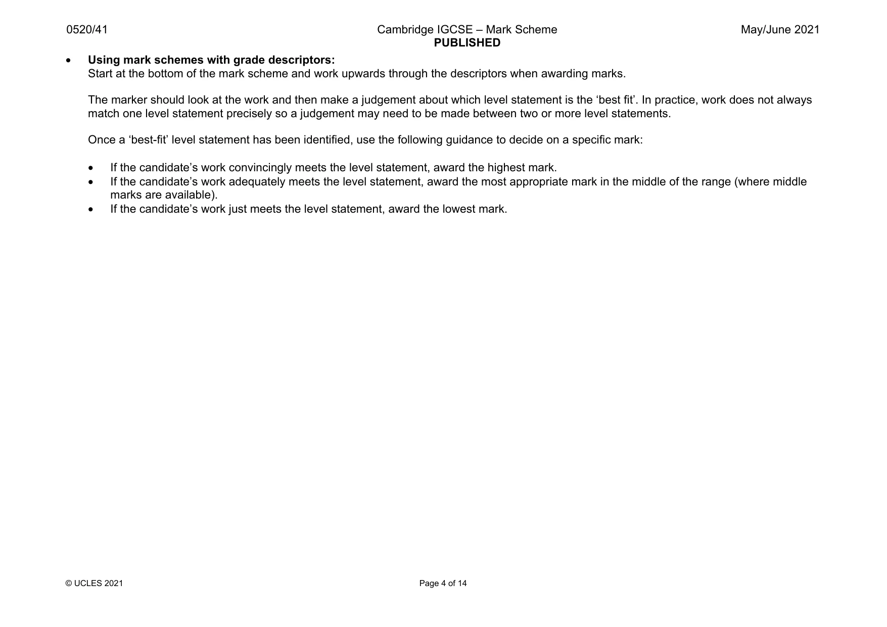 Mark scheme, page 4 of 14