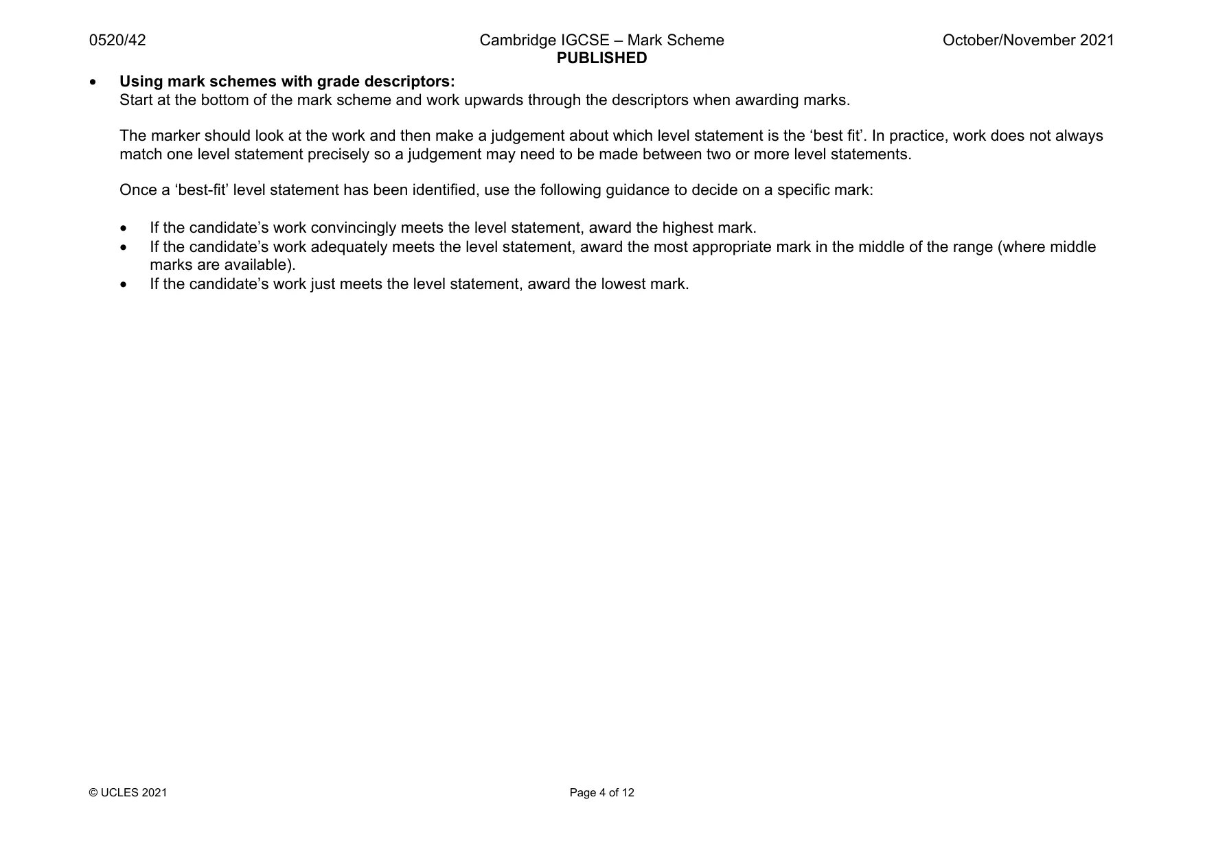Mark scheme, page 4 of 12
