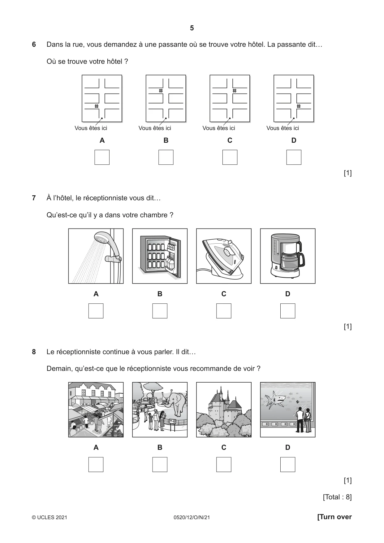 Cambridge IGCSE French - Foreign Language 0520 2021 Oct/Nov Paper 1 · Variant 2 question paper, page 5 of 16