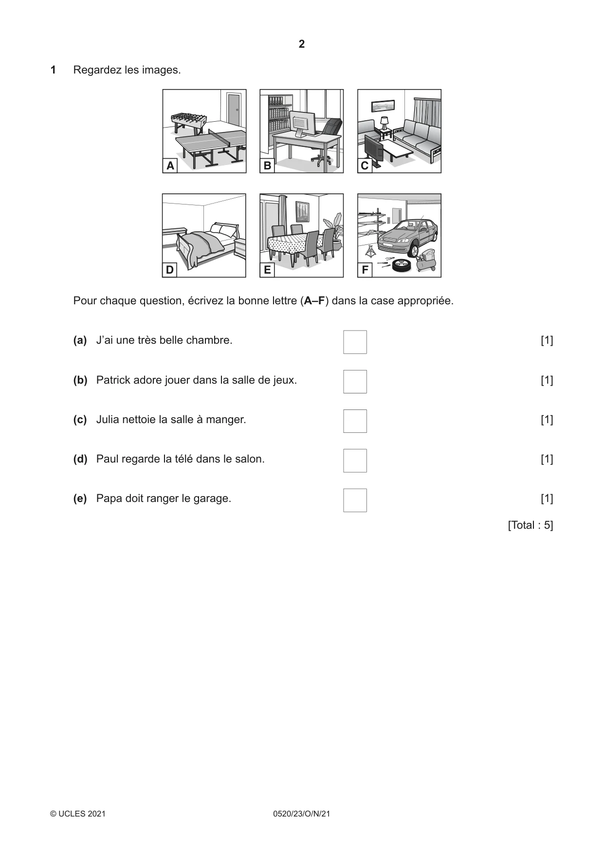Cambridge IGCSE French - Foreign Language 0520 2021 Oct/Nov Paper 2 · Variant 3 question paper, page 2 of 12