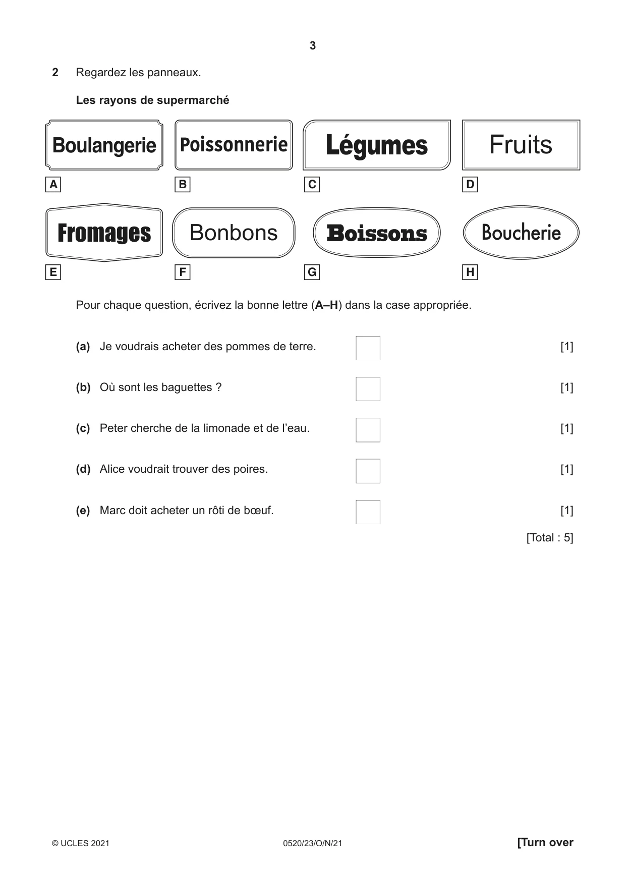 Cambridge IGCSE French - Foreign Language 0520 2021 Oct/Nov Paper 2 · Variant 3 question paper, page 3 of 12