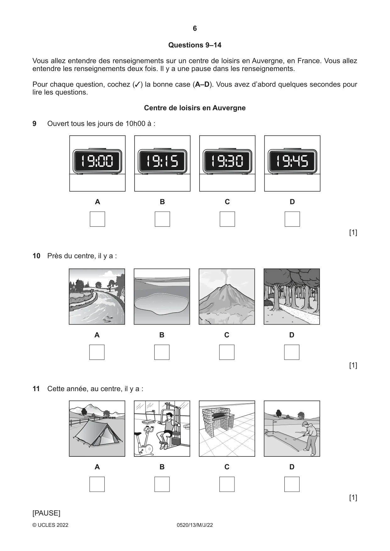 Cambridge IGCSE French - Foreign Language 0520 2022 May/June Paper 1 · Variant 3 question paper, page 6 of 16